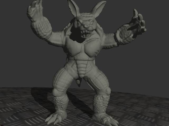 armadillo, without texture coordinates