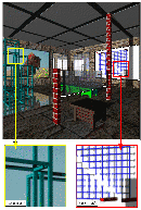 Muse virtuel avec un surchantilonnage adaptatif de 8x8 sous pixels