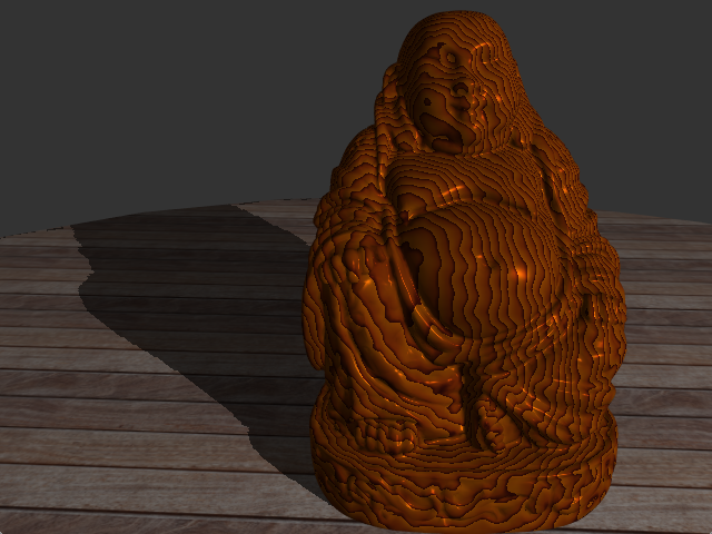Buddha, with procedural wood, with noise