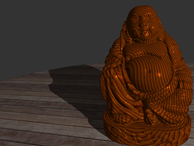 Buddha, with procedural wood texture, no noise